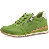 Marco Tozzi Sneaker flach mit Reißverschluss Vegan, Grün (Apple Comb), 40 EU