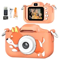 Mgaolo Kinderkamera Spielzeug für 3-12 Jahre alte Jungen und Mädchen, Digitale Videokamera für Kinder mit Silikonabdeckung, Weihnachts und Geburtstagsgeschenke (Hund-Orange)