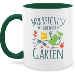 Shirtracer Tasse Mir reicht’s ich geh in den Garten, Keramik, Kaffeetasse Hobby Geschenk grün