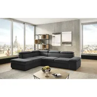 sit&more Ecksofa SIT & MORE "Alcudia L-Form", grau (dunkelgrau), B:272cm H:73cm T:226cm, 98% Polyester, 2% Polyamid, Sofas, Ecksofa, mit Armteilverstellung, optional Kopfteilverstellung und Bettfunktion