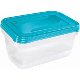 KEEEPER Frischhaltedose eckig blau 20,5 x 15,5 x 6,5 cm 3 x 1,25 l