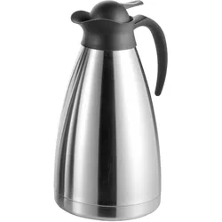 Caterado 1 x Isolierkanne THERMOART, Inhalt: 2,0 Liter,Höhe: 290 mm, Einhandbedienung,doppelwandiger, mattierter Edelstahl,