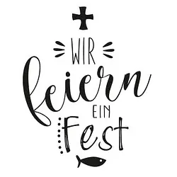 Rayher Motivstempel WIR feiern EIN Fest 6,0 x 7,0 cm