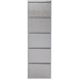 Kare Design 5er Schuhkipper Caruso, Metall/Silber, Schuhablage für bis zu 10 Paar Schuhe, 170x50x14cm