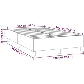 vidaXL Boxspringbett Dunkelgrau 120x200 cm Samt1393298