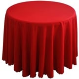 Tischdecke Rund Outdoor Tischdecke Satin,Rund Tischdecken Polyester Einfarbiges Küche Esszimmer Tischdecke für Weihnachten, Hochzeit, Hotel, Bankett,Garten,Rot,160cm Round