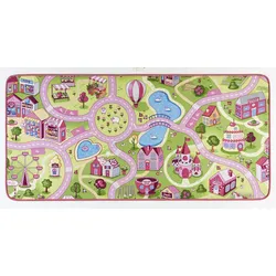 Kinderteppich HANSE HOME "Sweettown" Gr. 6, rosa, B:200cm H:7mm L:300cm, Kunstfaser, Teppiche, Kurzflor, Straßen-Spielteppich, Spielunterlage, Kinderzimmer