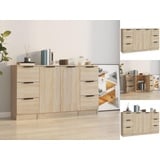 vidaXL Sideboards 3 Stk. Sonoma-Eiche Holzwerkstoff