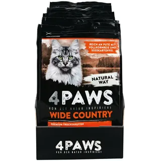 4 PAWS Katzentrockennahrung Pute 400 g, 6er Pack