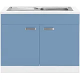 wiho Küchen Spülenschrank »Husum«, 100 cm breit, blau