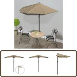 Vidaxl - Balkon-Sonnenschirm mit Alu-Mast Taupe 270x144 cm Halbrund - Balkonschirm - Sonnenschirm - Gartensorgenschirm - Halbrunder Sonnenschirm