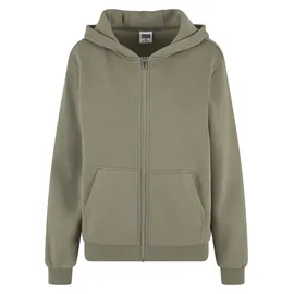 URBAN CLASSICS Fluffy Zip Hoody grün M