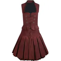 Damen Dirndl Kleid Dirndlkleid Trachtenkleid Zweiteiler Tanja Rock Mieder Weinrot 42 - 42