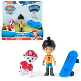 Spin Master International B.V. PAW PATROL Hero Pups – Actionfiguren-Set mit 1 Marshall Hundefigur, 1 Danny-X Figur und 1 Skateboard, Spielzeug geeignet für Kinder ab 3 Jahren