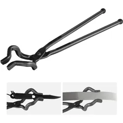 VEVOR Schmiedezange, 463 x 78 x 52,3 mm Z-V-Bit-Schmiedezange 96 ± 5° Maximaler Backenwinkel, Z-V-Bit-Zange aus Kohlenstoffstahl, 10,4 mm Max. Backenstärke, Schmiedezange mit Verlängertem Griff