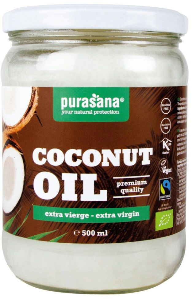 Purasana® Huile de noix de coco extra vierge Fair Trade 500 ml huile