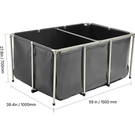 Vevor Fischteich 1023,3 l schwarz