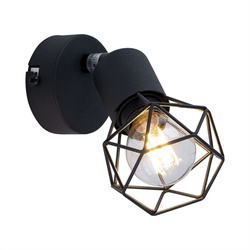 Wand Spot Leuchte Wohn Zimmer Strahler Käfig Gitter Lampe schwarz verstellbar