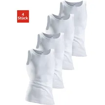 CLIPPER Unterhemd (4 St.), aus Doppelripp, Tanktop, Unterziehshirt Gr. 7 (7), weiß, , 214608-7