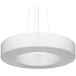 Pendelleuchte Deckenleuchte Hängeleuchte Weiß Stoff Glas Stahl Wohnzimmer Küche