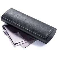 FEFI Brillenetui Klassisches Hardcase Brillenetui in Leder-Optik, inklusive Mikrofasertuch schwarz