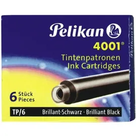 Pelikan 4001 TP/6 Tintenpatronen für Füller brillant-schwarz, 6