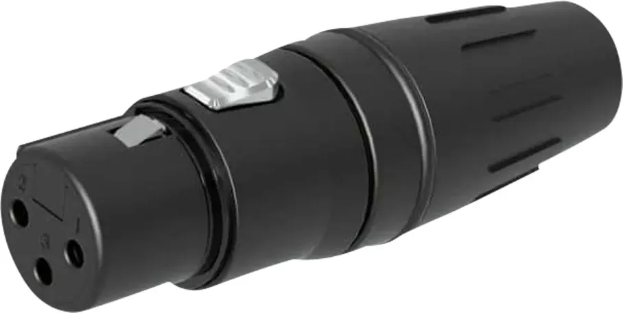 SEETRONIC XLR 3P Connector - female Goldkontakte - schwarzes Gehäuse