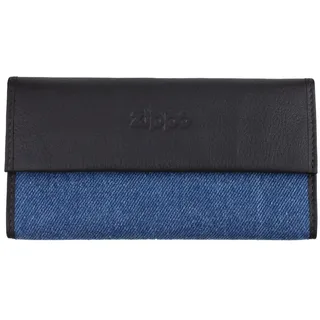 Zippo Tabaktasche - Denim - Blau, Braun - Tabakbeutel für Drehtabak - Mit Blättchen-Halter und Tabakfach - 5.5 x 3.8 x 1.2 cm