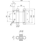 DENI Pendeltürband sta verz.Gr.30 L.100mm 22kg ts 25-30mm Deni