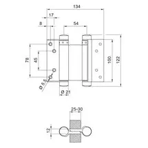 DENI Pendeltürband sta verz.Gr.30 L.100mm 22kg ts 25-30mm Deni