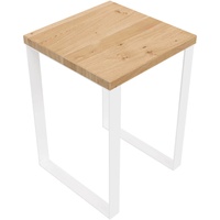 KUNSTLOFT KunstLoft® Hocker Bärli, handgefertigter Sitzhocker aus Wildeiche und