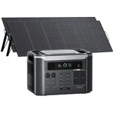 OUKITEL 3200W Solargenerator BP3000E mit 2x500W Solarpanel, 2048Wh LiFePO4 Akku Tragbare Powerstation, 0–80% in 45 Min, App & UPS, 18 Anschlüsse, Portable Power Station für Camping/Wohnmobile/Notstrom