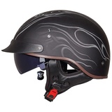 Smilfree Motorradhelm Halbschalenhelm mit ECE-Zertifizierung Rollerhelm Cruiser Chopper Skateboardhelm Antikollisionshelm Motorradhalbhelm mit Visier für Damen und Herren Erwachsene