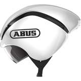 ABUS GameChanger TT - Aerodynamischer Fahrradhelm mit optimalen Ventilationseigenschaften für Damen und Herren - Weiß Glänzend, Größe L