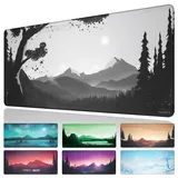 PhaseByte Hidden Peak Erweitertes Gaming-Mauspad, groß, rutschfestes Gaming-Mauspad mit genähten Kanten, glatte Mikrofaser, Computer-Schreibtischmatte, handwaschbar, Gaming-Mauspad, 900 x 400 x 4 mm