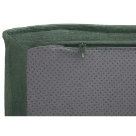 Mendler L-Sofa HWC-O54, Lounge-Couch mit Ottomane, erweiterbar modular rechts/links, Stoff/Textil 63x270x190cm ~ grün