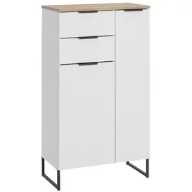 moebel-dich-auf Badezimmer Highboard Badmöbel Aspen Weiß matt