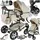 Tectake tectake® Kombi-Kinderwagen, 2 in 1, klappbar, mit 5-Punkt-Gurt, Bremse, Schutzbügel und Handschlaufe, pulverbeschichteter Aluminiumrahmen, pflegeleichter Stoffbezug, für 0 bis 36 Monate geeignet, Belastbarkeit 15 kg