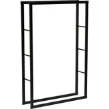 TRIZERATOP Kaminholzregal Stahl 100 x 25 x 150 cm Schwarz