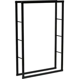 TRIZERATOP Kaminholzregal Stahl 100 x 25 x 150 cm Schwarz