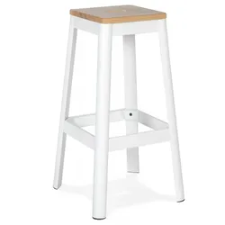 Barhocker Industrie Stil Holz Metall | Hochhocker mit Eschenholz Sitz | Barstuhl für Küche Bar | Industrial Design | Kadima Design