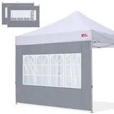 MasterCanopy Kirchenfenster Seitenwand/Seitenteil für 3 x 3 m Pop-up-Pavillon, Faltpavillon, Zelt, Canopy, 2 Stücke, Grau