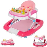 ib style 5in1 Lauflernhilfe, Gehfrei, Schaukelfunktion mit Licht & Melodie, Laufhilfe für Baby ab 6 Monate, Little World, Rosa