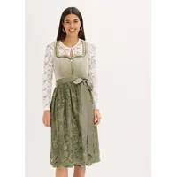 bonprix Dirndl mit Pailletten Schürze (2-tlg.Set), grün, Gr.44, Glänzendes Dirndl mit Samt-Mieder und einer Schürze mit gemusterter Paillettenstickerei