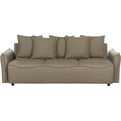 3-Sitzer Schlafsofa braun mit Stauraum KRAMA