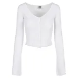 URBAN CLASSICS Cropped Rib Cardigan Weiß L
