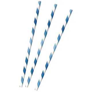 Amscan Hängedekoration 'Sky Blue' 12 Trinkhalme Papierstrohhalme 9904288 weiß