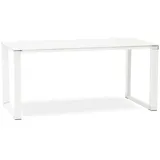 KADIMA DESIGN Glasschreibtisch, Weiß Glas Rechteckig,Rechteckig, Kufe, 160x73x80 cm Arbeitszimmer, Schreibtische, Bürotische