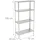 Relaxdays Lagerregal Stahl 150x75x30 cm Silber 4 Böden bis 160 kg