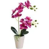 Generisch Künstliche Orchidee im Topf,realistisch,40,6 cm,künstliche Orchidee,dekorative künstliche Orchidee,lebendige,lebendige künstliche Orchideenpflanze für Zuhause,Büro,Hochzeit,Lila